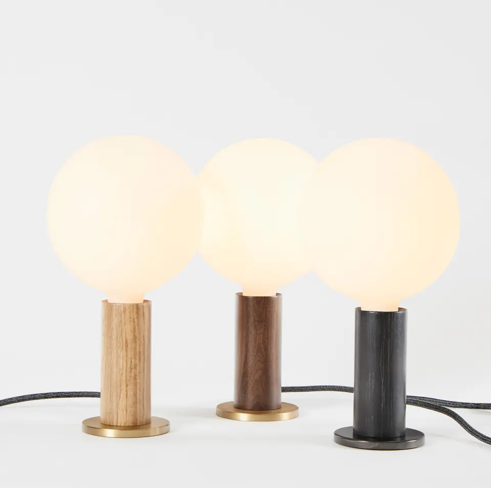 knuckle table lamp trio walnut and oak and blackened oak with sphere packshot 2048x2048