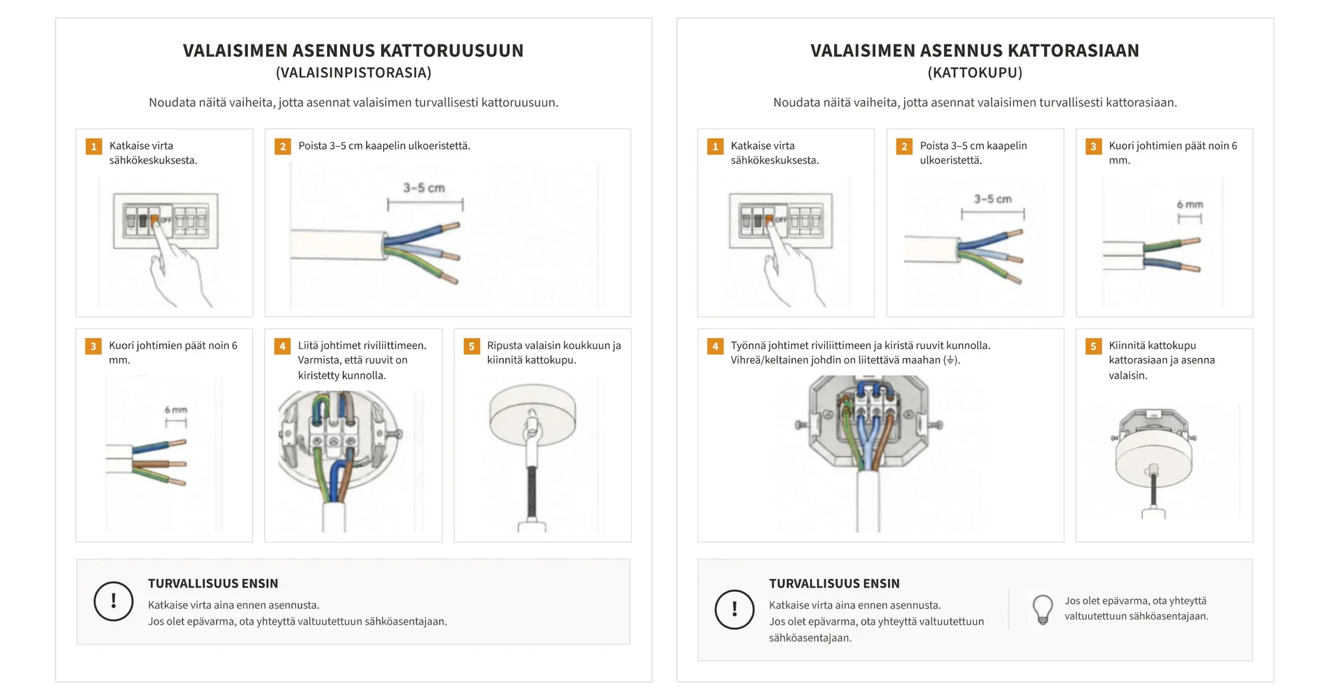 lamp installation guide fi